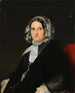 Portrait of a lady in a black silk dress and embracing - Niels Peter Holbech — artwork view
