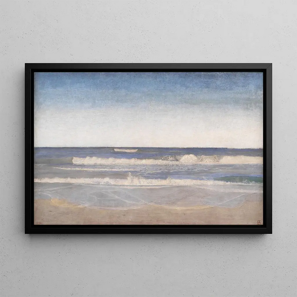 Large Waves on the West Coast of Jutland - Niels Skovgaard — framed artwork on a wall