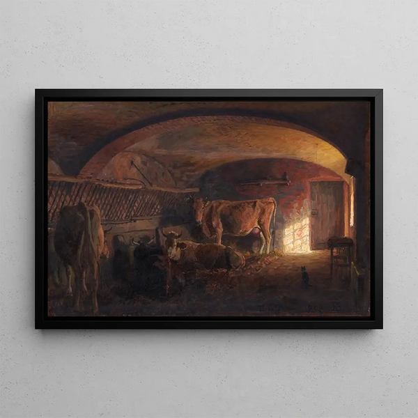 Italian Stable - Niels Skovgaard — framed artwork on a wall