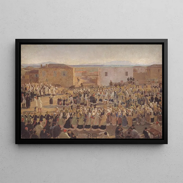 La danse des femmes à Mégare - Niels Skovgaard — framed artwork on a wall