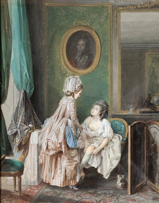 Niklas Lafrensen - Lady Pulling on her Stockings.webp