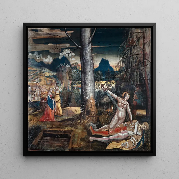 Pyramus et Thisbe - Niklaus Manuel — framed artwork on a wall