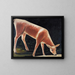 Deer drinking from a stream - Niko Pirosmani — framed artwork on a wall