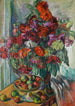 Nature morte aux fleurs et pommes - Nikolai Alexandrovich Tarkhov — framed artwork on a wall
