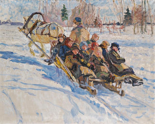 Children in a Sledge - Nikolai Bogdanov-Belsky — artwork view