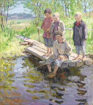Nikolai BogdanovBelsky - Little Boys Eager For A Catch.webp