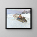 Snow Sledge Ride in Winter Russia - Nikolai Bogdanov-Belsky — framed artwork on a wall