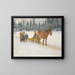Winter Sledge with Children - Nikolai Bogdanov-Belsky — framed artwork on a wall