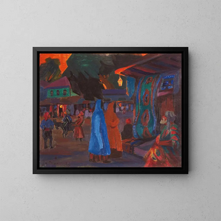 Tashkent at Night - Nikolai Mikhailovich Grigoriev — framed artwork on a wall