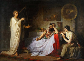 David playing the harp before Saul - Nikolai Mikhailovich Plyusnin — artwork view