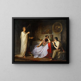 David playing the harp before Saul - Nikolai Mikhailovich Plyusnin — framed artwork on a wall