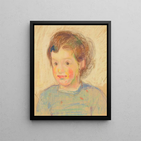 Head of a Child - Nikolai Triik — framed artwork on a wall