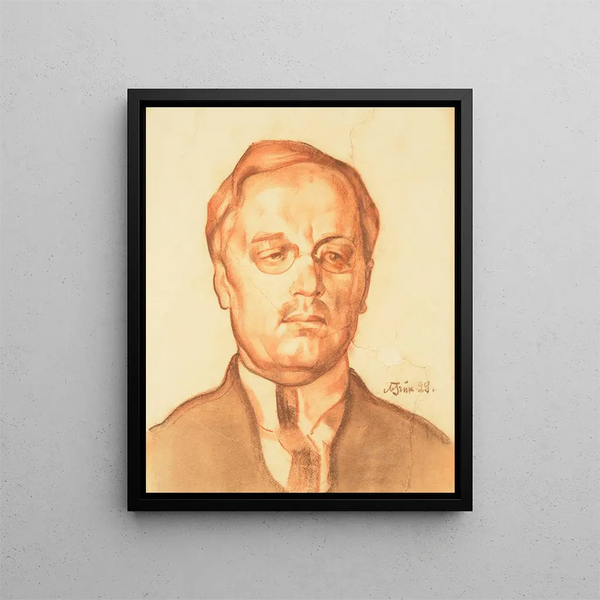 Portrait Painting of Mait Metsanurga - Nikolai Triik — framed artwork on a wall