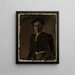A woman in a dark dress - Nikolai Triik — framed artwork on a wall