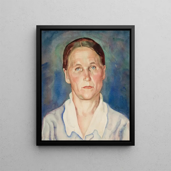 Portrait of a Woman - Nikolai Triik — framed artwork on a wall
