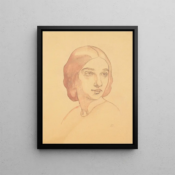 Portrait Painting of Mme V. Triik-Martna - Nikolai Triik — framed artwork on a wall