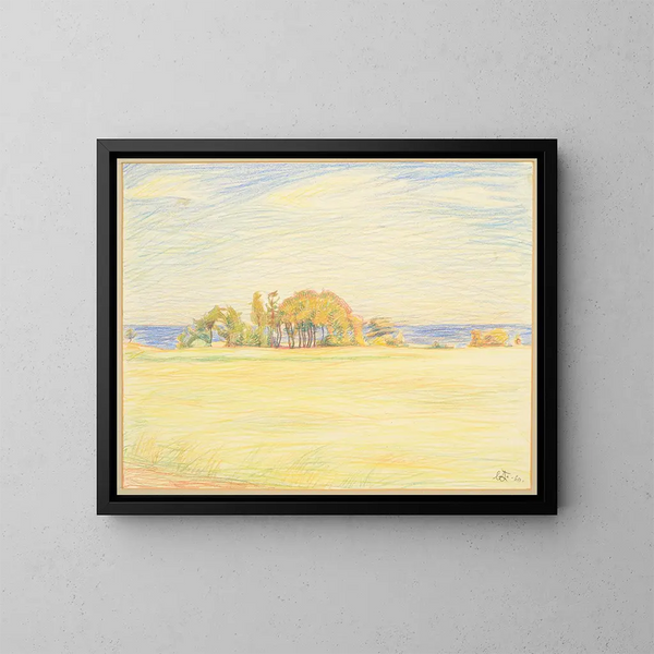 Landscape Painting of Rutja - Nikolai Triik — framed artwork on a wall