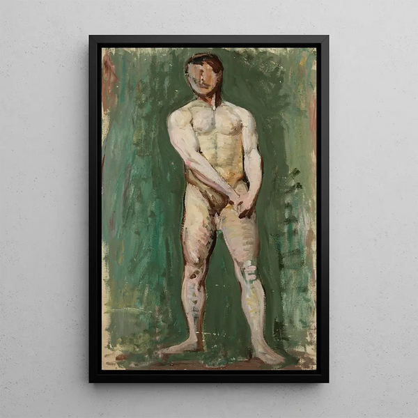Standing Male Nude - Nikolai Triik — framed artwork on a wall