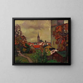 View of Tallinn - Nikolai Triik — framed artwork on a wall