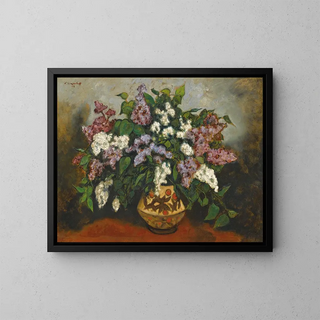 Bouquet of Lilacs - Nikolai Vladimirovich Sinezoubov — framed artwork on a wall