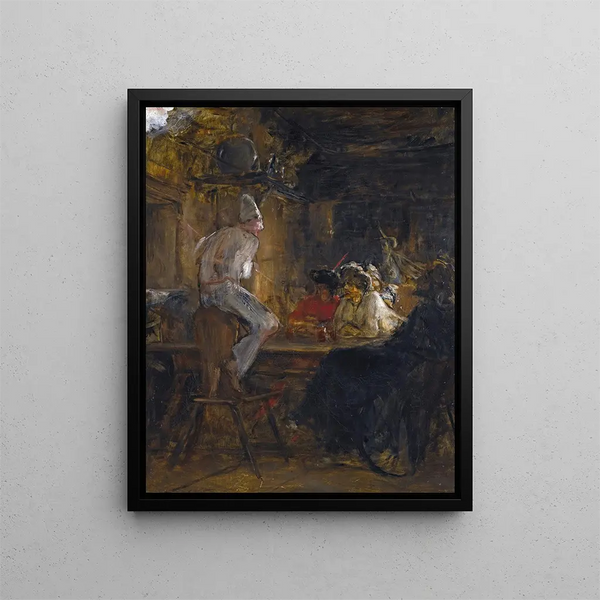 in the tavern - Nikolaos Gyzis — framed artwork on a wall