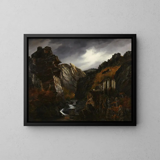 Heroic Landscape Painting - Nikolaus Meister — framed artwork on a wall