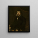 Portrait of a man with a goose feather in hand - Nikolay Argunov — framed artwork on a wall