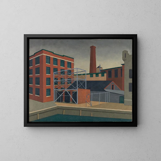 Moulin au bord de l'eau - Niles Spencer — framed artwork on a wall