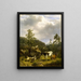 Landscape painting with a shepherd and livestock - Nils Andersson — framed artwork on a wall