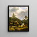 Landscape painting with a shepherd and livestock - Nils Andersson — framed artwork on a wall