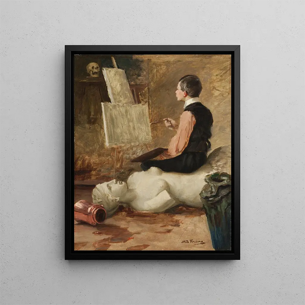 Nils Forsberg Jr. in the studio - Nils Forsberg — framed artwork on a wall