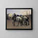French village street with horses - Nils Kreuger — framed artwork on a wall