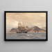 A ship at sea - Nils Severin Lynge Hansteen — framed artwork on a wall