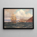 Ships at Sea - Nils Severin Lynge Hansteen — framed artwork on a wall