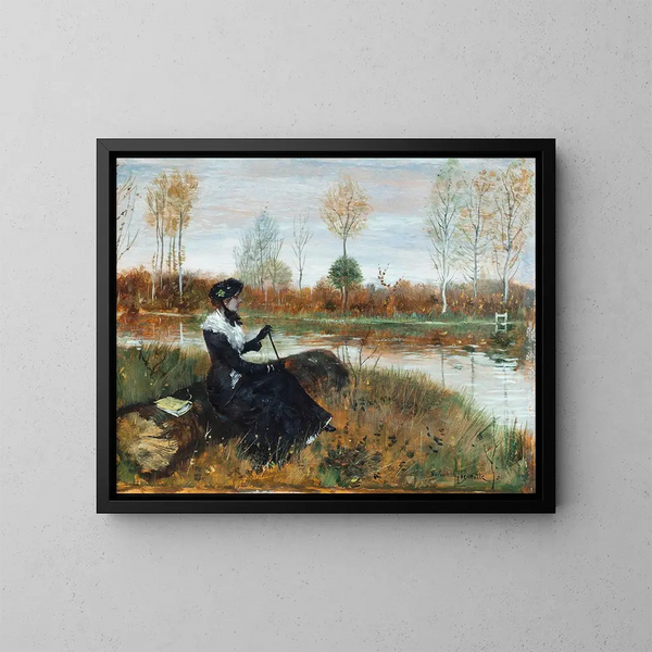 Elegant Company Painting by Norbert Goeneutte — framed artwork on a wall