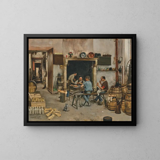 The Workers' Meal - Norbert Goeneutte — framed artwork on a wall