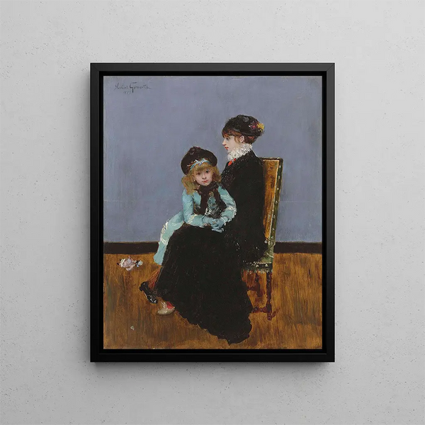 L'élégance mère et fille - Norbert Goeneutte — framed artwork on a wall