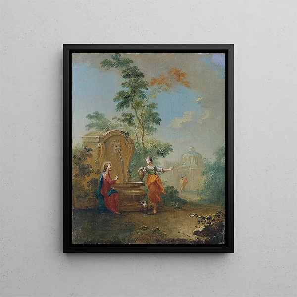 The Christ and the Samaritan at the Well - Norbert Joseph Carl Grund — framed artwork on a wall