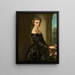 Portrait of a young woman with roses - Norbert Schrödl — framed artwork on a wall