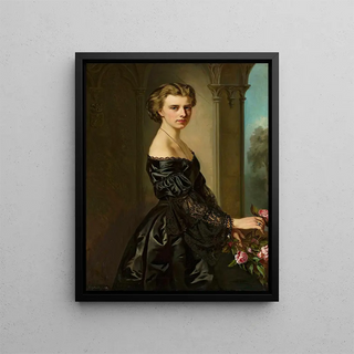 Norbert Schrdl - Portrait Of A Young Woman With Roses.webp