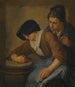 Interior painting with a man and a woman smoking - Norbert van Bloemen — artwork view