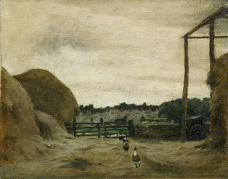 Burford from the courtyard of West Hall Hill Farm - Norman Garstin — artwork view