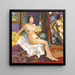 Nude sitting in front of a mirror - Sergei Ivanovich Lobanov — framed artwork on a wall