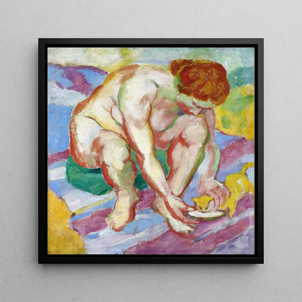 Nude with a Cat - Franz Marc — framed artwork on a wall