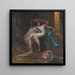Female nude painting in an armchair - Arnulf De Boucher — framed artwork on a wall