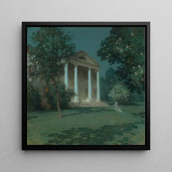 Night in May - Willard Leroy Metcalf — framed artwork on a wall