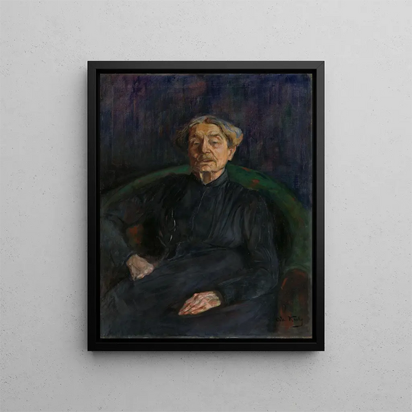 Portrait painting by artist Aasta Hansteen - Oda Krohg — framed artwork on a wall