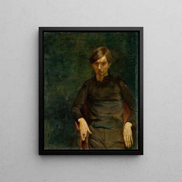 Portrait of Swedish painter Ivar Arosenius - Oda Krohg — framed artwork on a wall
