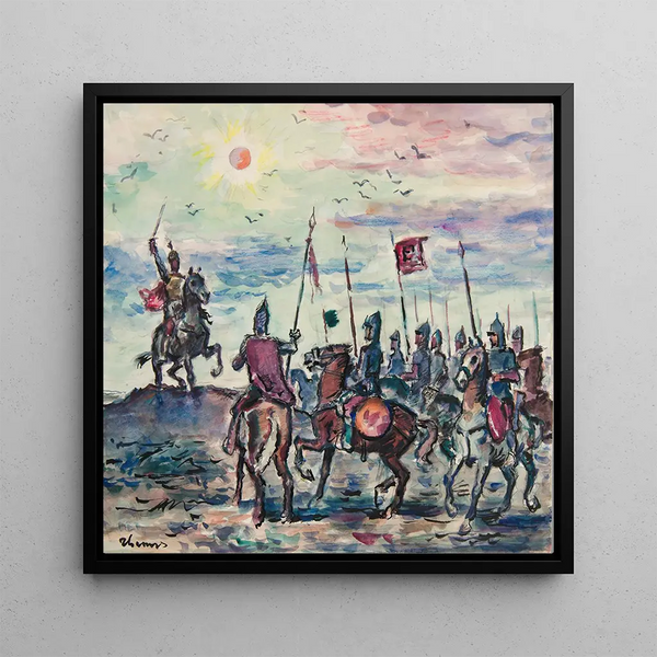 Oddzia jazdy w strojach historycznych - Ivan Ivanec — framed artwork on a wall
