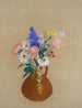 Bouquet of flowers in a brown clay vase - Odilon Redon — artwork view